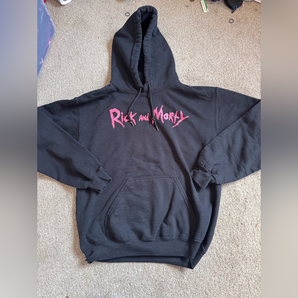 Ripple Junction Black Hoodie with Light Pink Logo